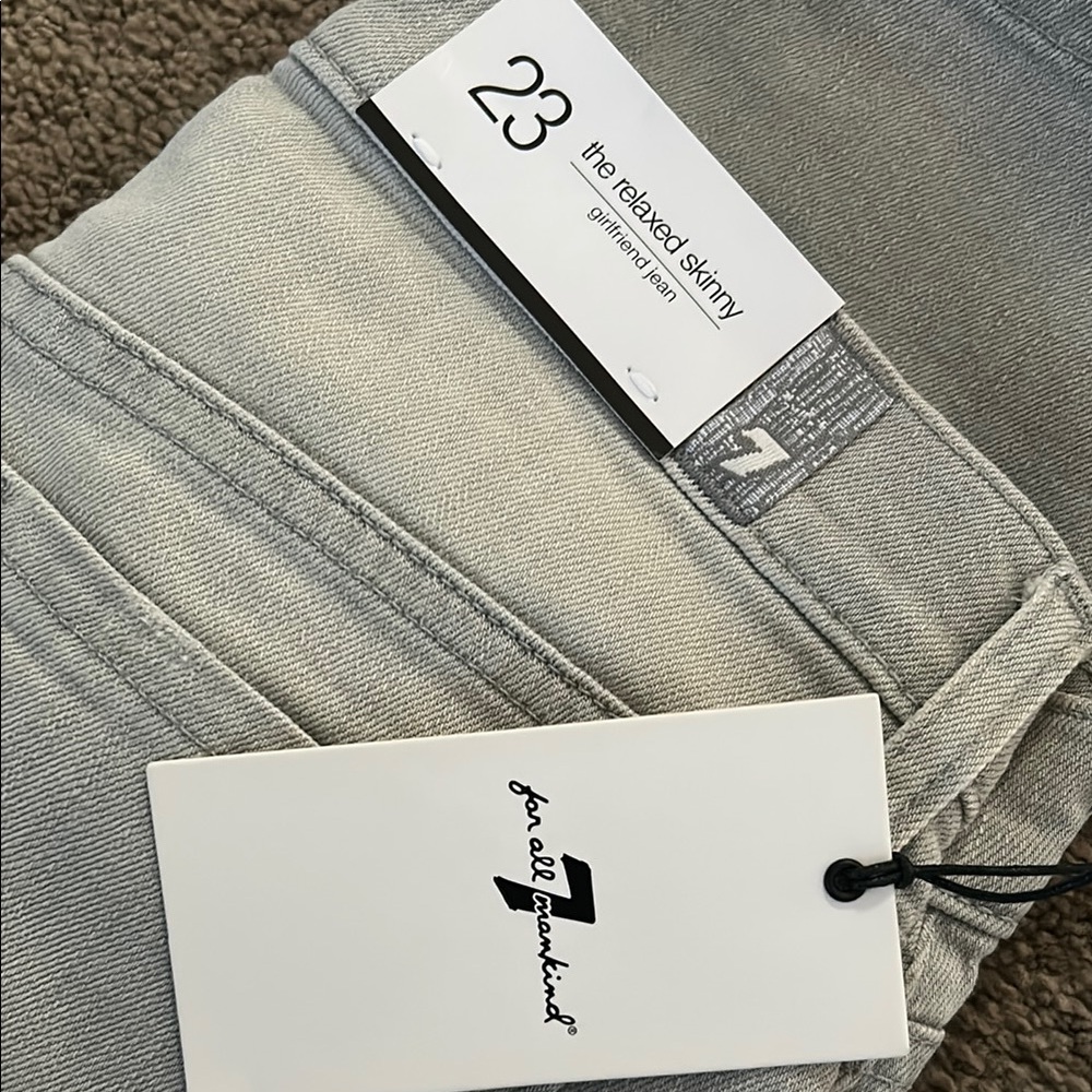 7 For All Mankind Gray Relaxed Skinny Jeans